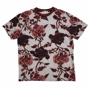 MCQ by Alexander McQueen Floral Graphic T-Shirt Gray Red Black XL Cotton